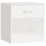 ZNTS Nightstand 2 pcs with Drawer White 242547