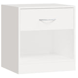 ZNTS Nightstand 2 pcs with Drawer White 242547