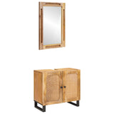 Bathroom Sets with Storage 2 pcs Brown Solid Mango Wood 3310060