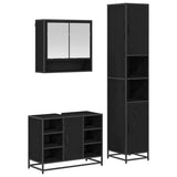 Bathroom Furniture Set 3 pcs Black Oak Engineered Wood 3402335