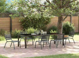 Garden Dining Set 7 pcs Anthracite Powder-Coated Steel 3379301