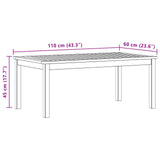 Coffee Table Light Acacia 110 x 60 x 45 cm Solid Acacia Wood 42026785