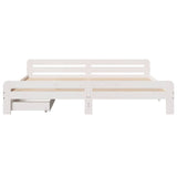 Bed Frame White Solid pinewood 200x200 cm Bed Frame Rectangular 3309027