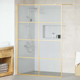 Walk-in Shower Wall Gold 140 x 195 cm Tempered Glass 42022061