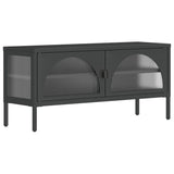 TV Cabinet Black 105x35x50 cm Glass and Steel 352998