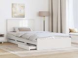 Bed Frame with Drawer White 100 x 200 cm Engineer Wood 3411145