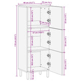 Highboard White Wash Finish 40 x 33 x 110 cm Solid Mango Wood 4017893