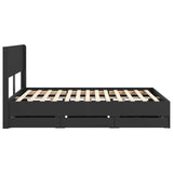 Bed Frame with Storage and Headboard Black 160 x 200 cm 3414288