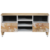 ZNTS TV Cabinet 100x33.5x46 cm Solid Wood Mango 4018682