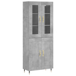 Highboard Concrete Grey 69.5x34x180 cm Engineered Wood 3198325
