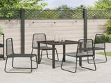 Garden Dining Set 5 pcs Black Powder-Coated Steel 3379388