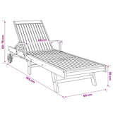 Sun Lounger Folding 1-person Brown Solid Teak Wood 42032668