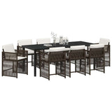 Garden Dining Set 9 pcs Brown Poly Rattan 3380784