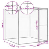 Cat Cage 1.5x1.5x1.5 m Galvanised Steel 146356