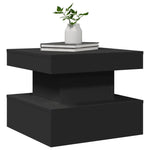 ZNTS Coffee Table with LED Lights Black 50x50x40 cm 839841