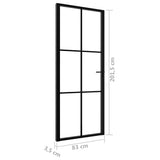 Interior Door ESG Glass and Aluminium 83x201.5 cm Black 151203