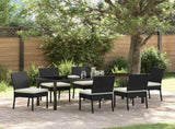 Garden Dining Set 7 pcs Cream Powder-Coated Steel 3379224