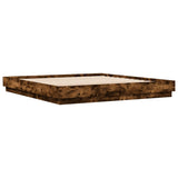 Bed Frame without Mattress Smoked Oak 200x200 cm 3209832