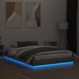Bed Frame with LED without Mattress Grey Sonoma 160x200 cm 3209784