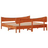 Bed Frame without Mattress Wax Brown 200x200 cm Solid Wood Pine 3216371