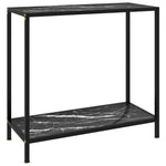 ZNTS Console Table Black 80x35x75 cm Tempered Glass 322834