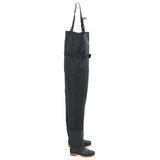 Chest Waders with Boots and Belt Black Size 45 4017006