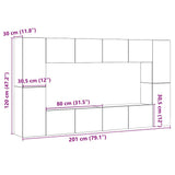 Wall Mounted TV cabinets 8 pcs Old Wood Engineered Wood 3328975