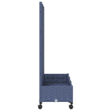 Garden Planter with Trellis&Wheels Blue Grey PP 3423053