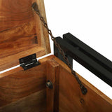 Storage Box Brown and Black 40 x 40 x 40 cm Solid Acacia Wood 4016750