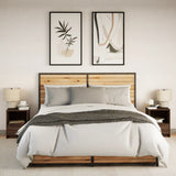 Bedside Cabinets with LED Lights 2 pcs Brown Oak Engineered Wood 852032