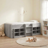 Loft Bed Frame with Cabinet 3 pcs Grey Sonoma Engineered Wood 3423419