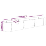 Garden Raised Bed Galvanised Steel 224x40x36 cm Anthracite 318876