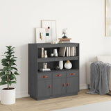 Highboard Grey 100x40x108.5 cm Solid Wood Pine 820164