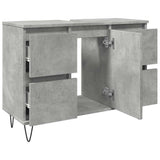 Bathroom Cabinet Concrete Grey 80x33x60 cm Engineered Wood 857234