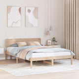 Bed Frame with Headboard Natural 160 x 200 cm Solid Pine Wood 872098