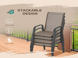 Set of Four Stackable Mesh Seat Chairs - Grey T3398P315994
