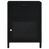 Nightstand Black 40x30x54.5 cm Steel and Glass 336052