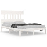 Bed Frame without Mattress White 120x200 cm Solid Wood 3104734