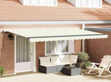 Retractable Awning Cream 400 x 200 cm Fabric 3329772