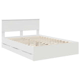 Bed Frame with Drawer White 150 x 200 cm Engineer Wood 3407970