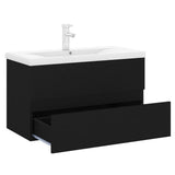 Sink Cabinet With Basin Black Engineered wood Medium Sink Cabinet 3071640