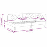 Corner Bed Frame with Headboard Yellow 90 x 190 cm Velvet 42016602