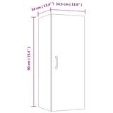 Wall Cabinet Grey Sonoma 34.5x34x90 cm Engineered Wood 817439