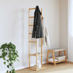 ZNTS Coat Stand with Hooks and Shelves 38.5x30x156 cm Bamboo 4008918