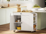 Rolling Kitchen Island with 3-Tier Spice Rack, Kitchen Storage Cart with Drawer and Towel Rack, T3398P378829