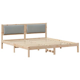 Bed Frame Light Grey 200 x 200 cm Solid Pine Wood 3394228