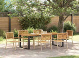 Garden Dining Set 7 pcs Beige Solid Acacia Wood 3365465