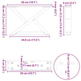 Coffee Table Legs 2 pcs Natural Steel 50x cm Steel 4012687