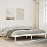 Extra Long Bed Frame without Mattress White 180x220 cm Solid Wood Pine 852453