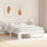 Bed Frame with Headboard White 140 x 200 cm Solid Pine Wood 872441